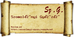 Szomolányi Győző névjegykártya